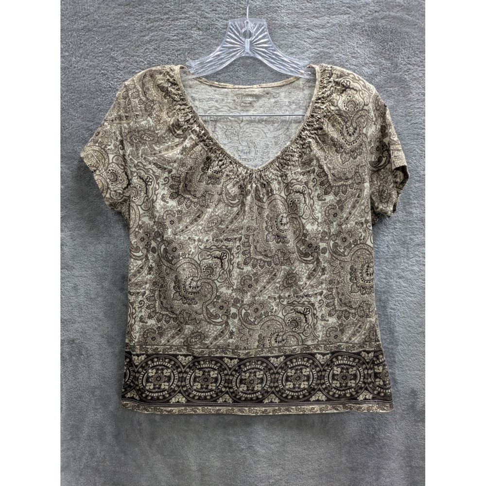 Paisley Top Women's Petite Medium Cottagecore Classic Casual Eclectic Bohemian‎